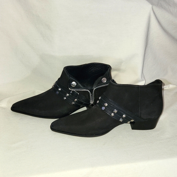 Free People Suede Studded Booties Size 36 (Reiki Cleansed And Infused) - Picture 1 of 11